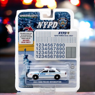 그린라이트 1:64 2011 NYPD 포드 크라운 빅토리아 커스텀 데칼세트 다이캐스트 자동차