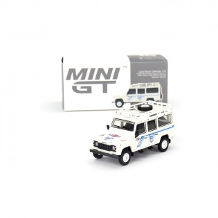 MINI GT 558 랜드로버 디펜더 마티니 사파리 랠리 화이트 1:64 다이캐스트 자동차 모형